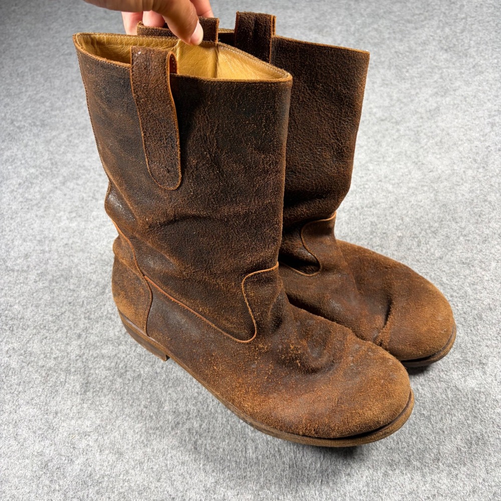 Billy Reid Mens Brown Suede Leather Roper Boots Made in Italy Size 9 1008
